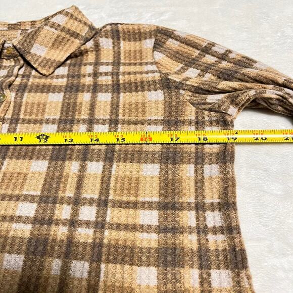 Susan Graver Weekend Cozy Soft Waffled Button Up Women's S Wispy Flare Campfire - Picture 7 of 9